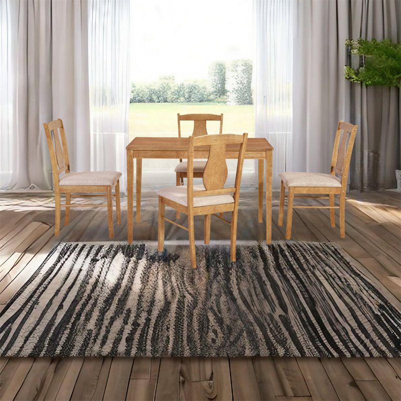 Ensemble de salle à manger rectangulaire L 43,8 po x l 27,1 po, Bois naturel