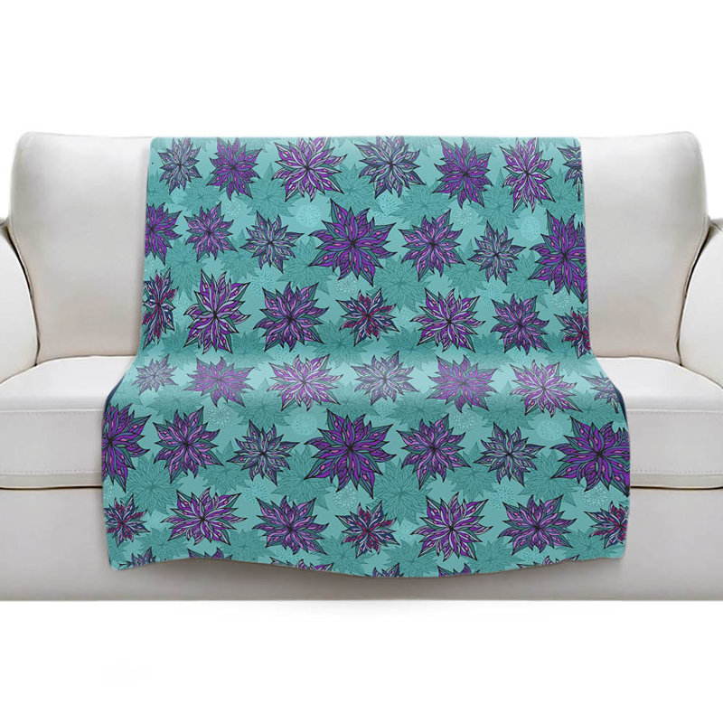 Couverture sherpa doux fleurs décoratives, l 68 po x L 80 po