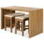 5-Piece Outdoor Bar Set - Acacia Wood Bar Table & 4 Stools With Cushions, Patio Dining Set For Backyard, Poolside, Balcony