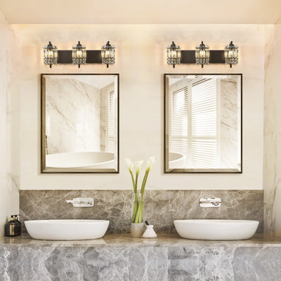 3-Light Dimmable LED Vanity Light With Crystal Accents