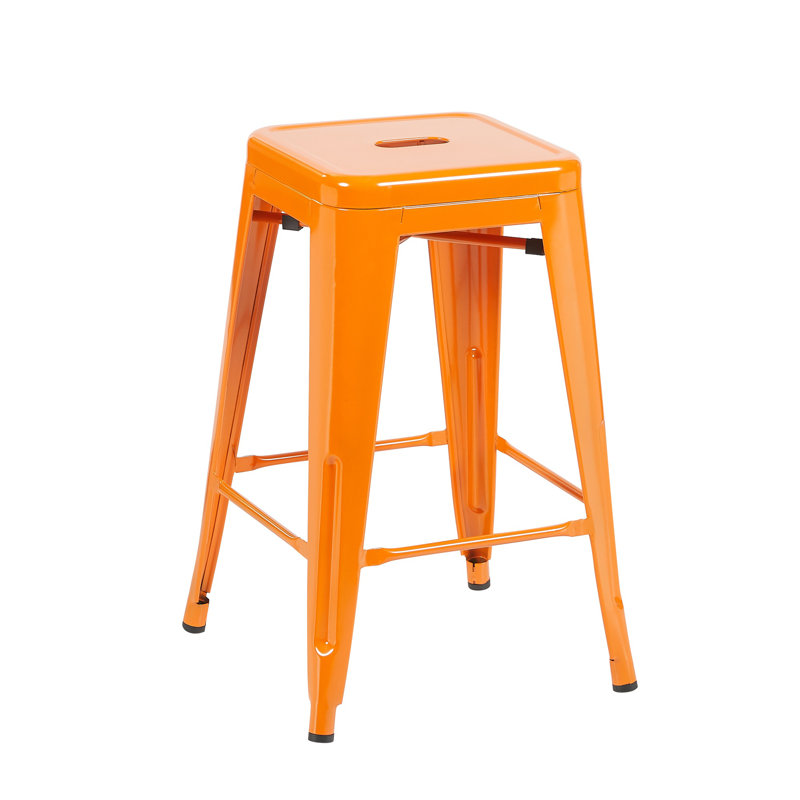 Counter Stool with Metal Frame, Orange