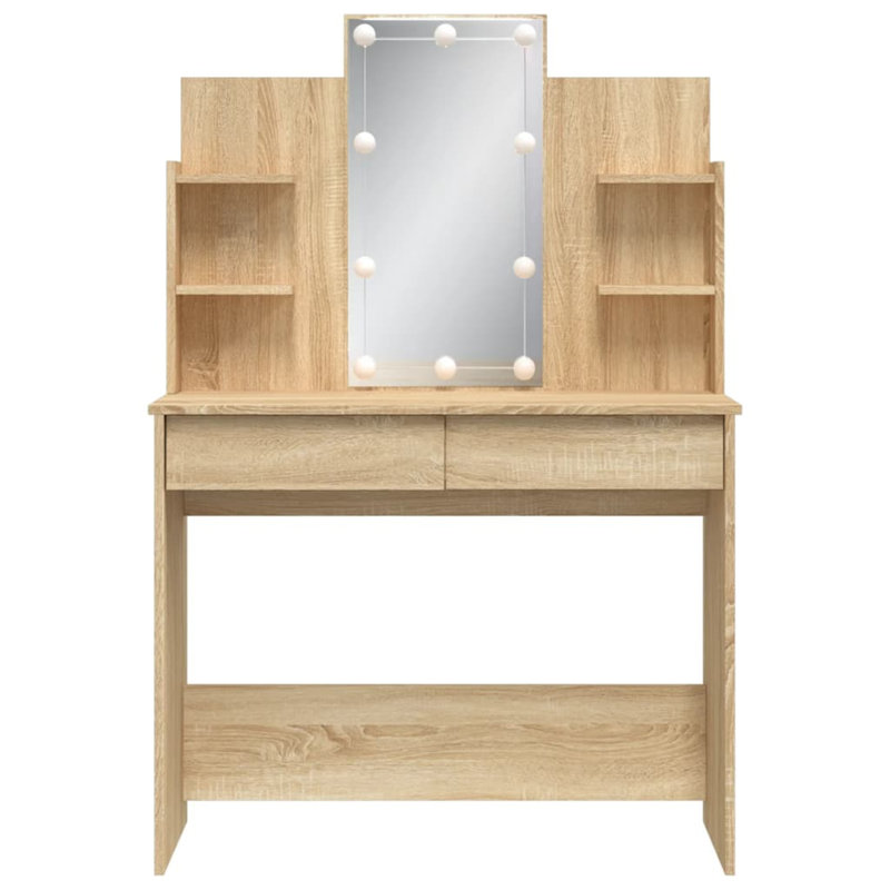 Dressing Table with Mirror, Beige