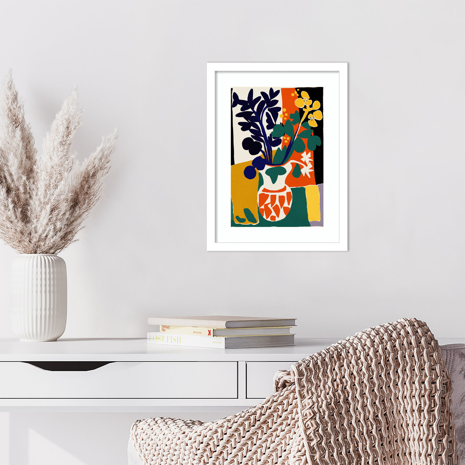 Ovando "France Floral Impressions" Print, White, 17" H x 13" W