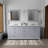 Double Bath Vanity with Carrara Marble Top-110912925