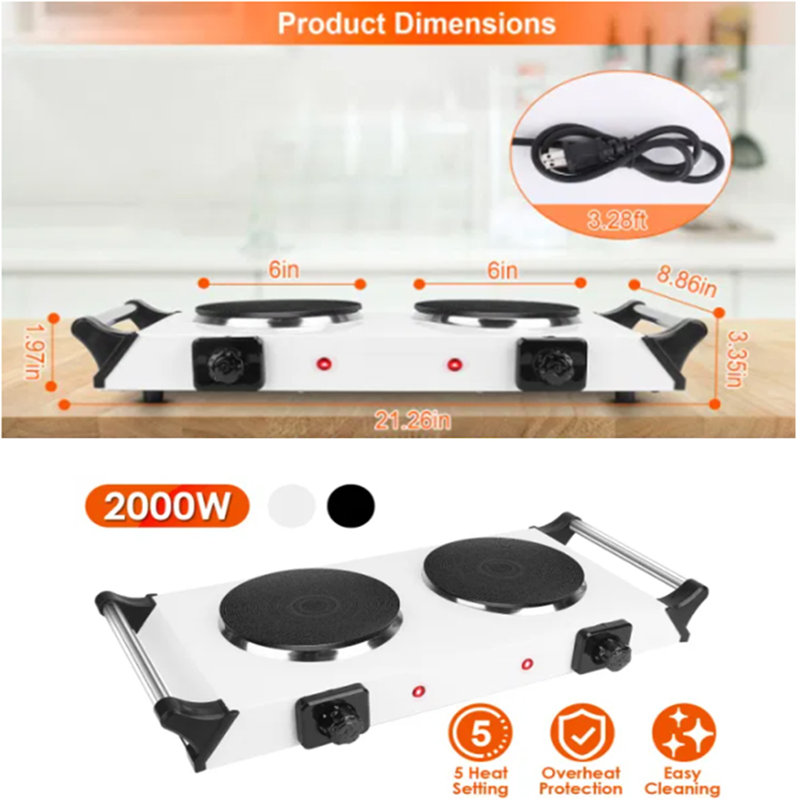 TONWIN 2000 Watt Electric Double Burner