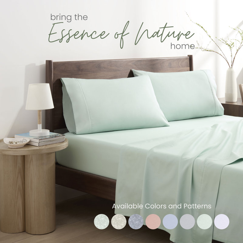 Martex Restore Solid - Soft, Breathable, Cotton Blend, Temperature Regulating, Full Sheet Set with 2 Pillowcases, Sage