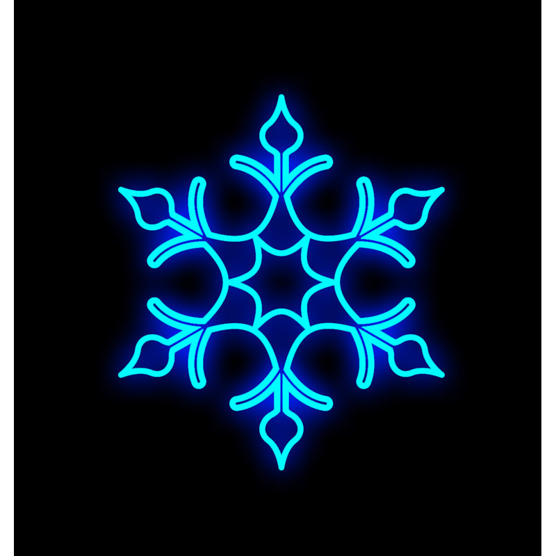 Figurine lumineuse flocon de neige, Bleu, H 60 po x l 52 po x P 2 po