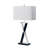 Set of Two 29" Black Metal Table Lamp With White Cone Shade
