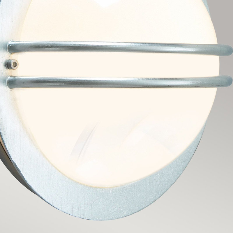 Bremen Wall Sconce, Galvanised with Opal Shade