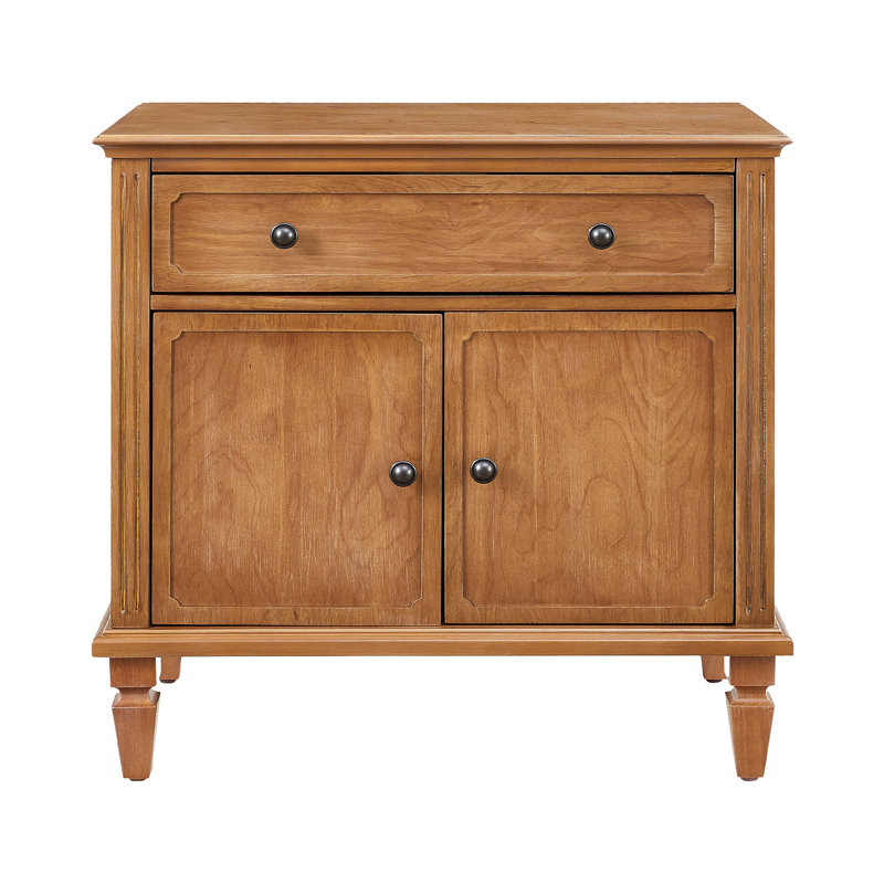 Table de chevet en bois de style champêtre avec station de recharge, tiroir et armoire de rangement à double porte, table d'appoint avec ports USB et Type-C pour chambre ou salon, couleur noyer brun