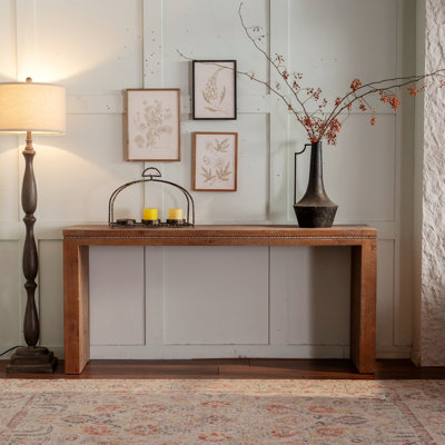 Console en bois massif pour le salon, longue table de canapé derrière le canapé, table d'entrée étroite rétro pour le vestibule du couloir