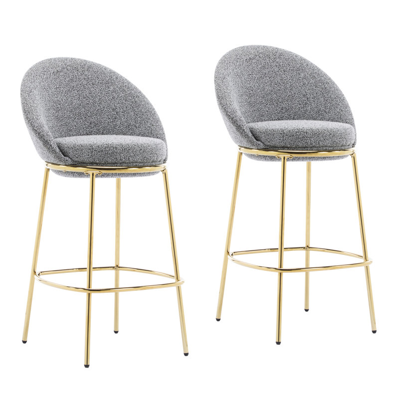 De 2 pattes intérieures, dorées, gris neutre, s'adaptent à un décor éclectique en tissu gris métal, structure robuste, support de poids élevé