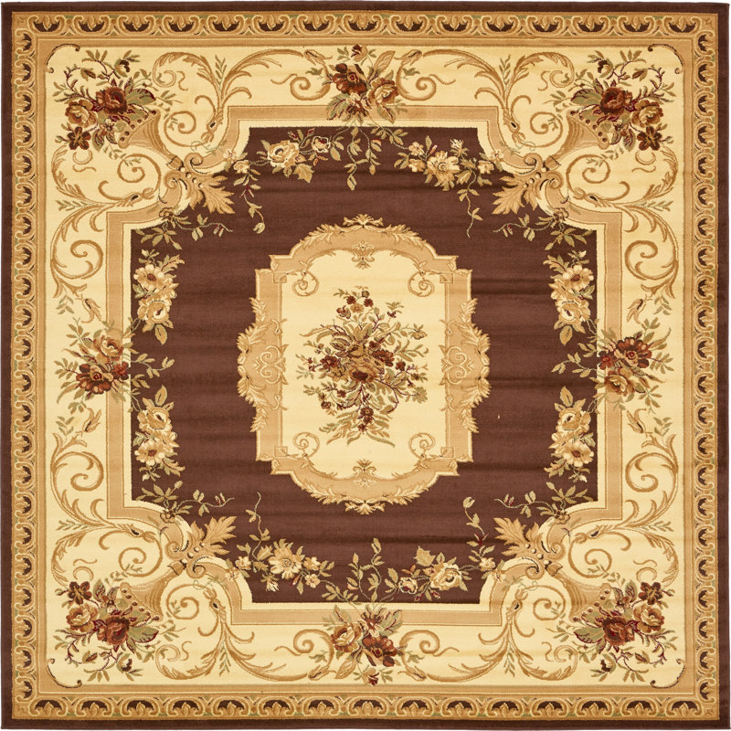 Debora Oriental Area Rug, Square 4'1", Brown