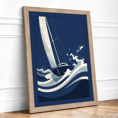 Sailboat in Motion Coastal - Framed Print