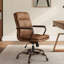 Chaise de travail rétro en similicuir brun-778236438