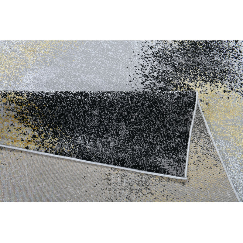 Tapis gris moderne à motif abstrait Selena Collection, Grey/Gold, 3'11 X 5'3