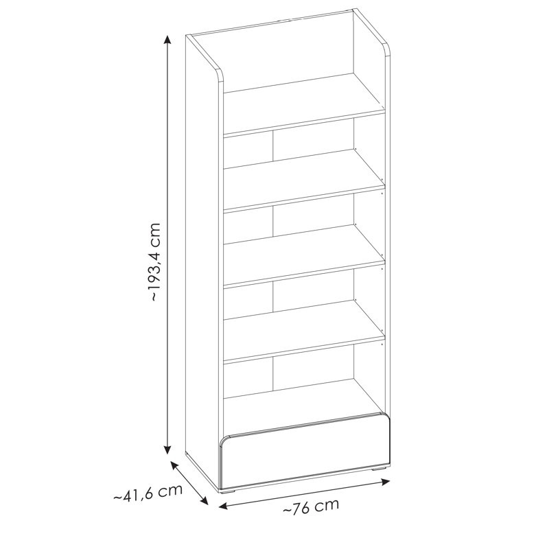 Dontavia 193.4cm H Furniture Kids Cube, 193.4cm H x 76cm W x 41.6cm D