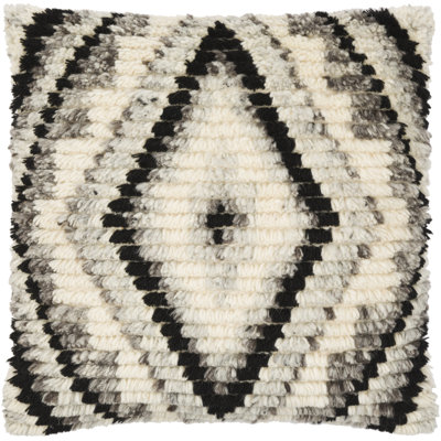 Cyan Geometric Wool Throw Pillow