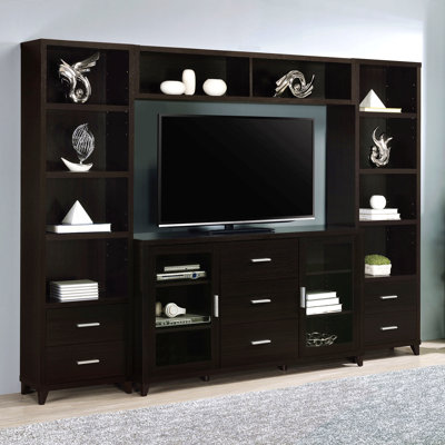 Barnaby Cappuccino 4-Piece Rectangular Entertainment Center
