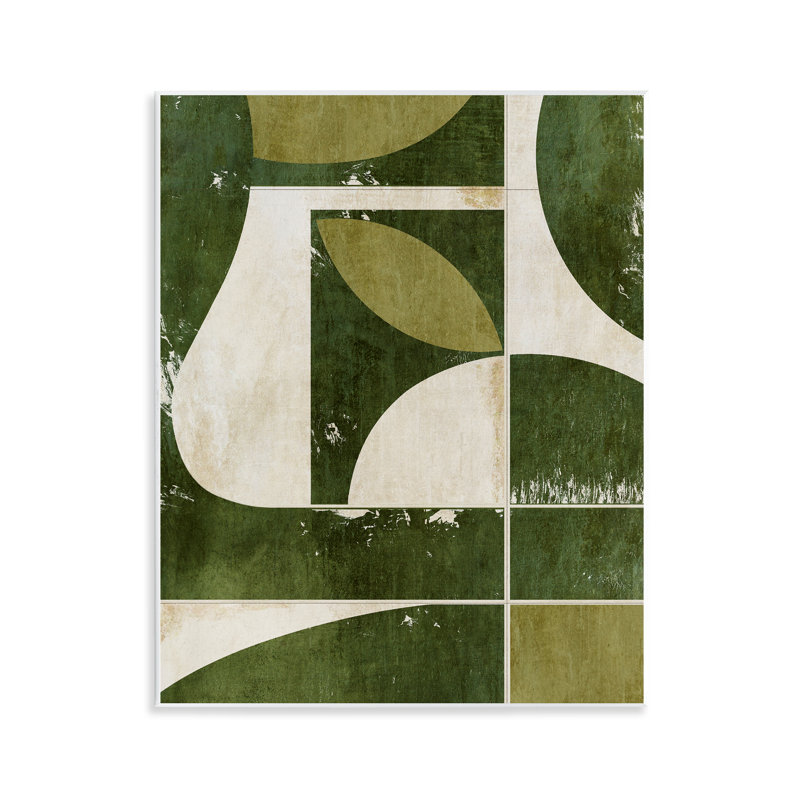 Plaque murale Earthy Green Tone Shapes, design par Suzanne Nicoll