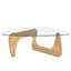 Table basse moderne en verre 16,5 po H avec base en bois massif-1308275976-1280242296