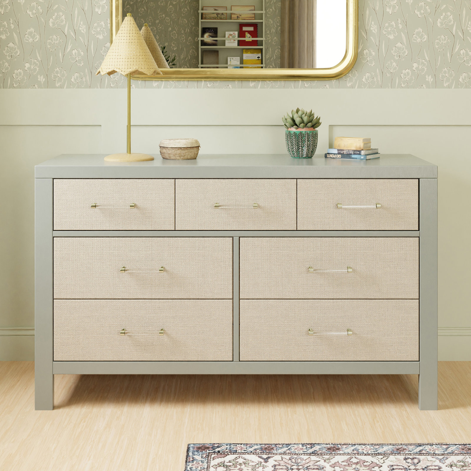 Eloise 7-Drawer Dresser, French Sage/Performance Sand Eco-Weave