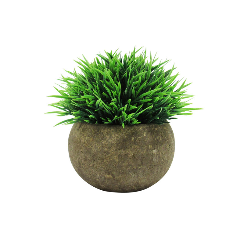 4.5" Artificial Mixed Greenery Topiary Small Plant in Pot
