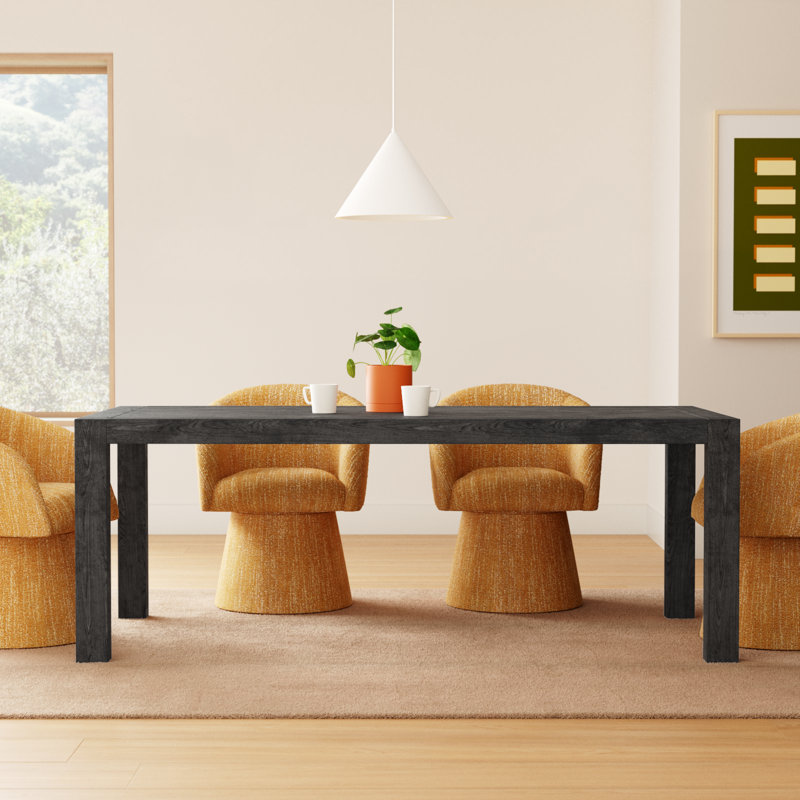 Block 84" Solid Wood Dining Table, Black