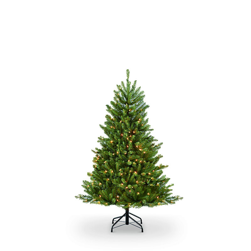 Lighted Artificial Fir Christmas Tree, 4.5' H