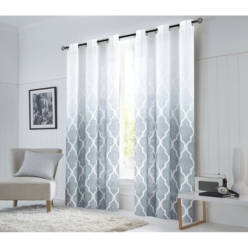 Rideaux semi-ombragés, dessus à œillets, 2 panneaux, L 50 po x L 84 po