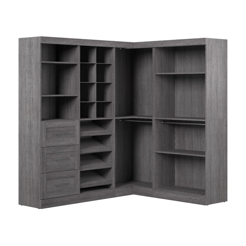 Arlex 83" Walk-In Closet System, Bark Gray