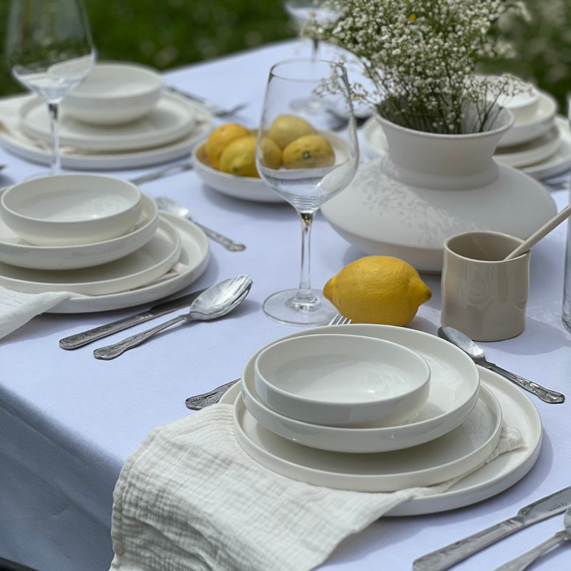 Piece Porcelain China Dinnerware Set - Service for 6