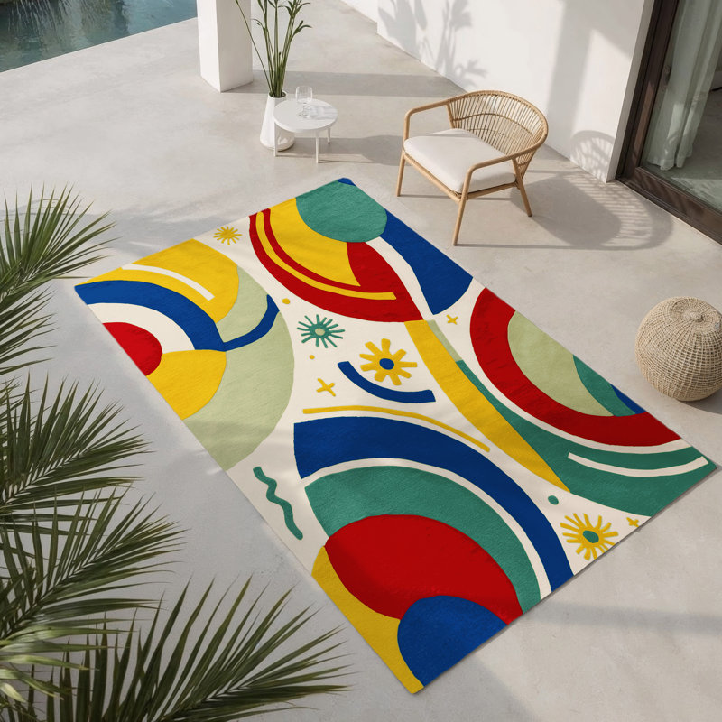 Tapis intérieur et extérieur Wavy Gleam, Rectangle 5 pi x 7 pi