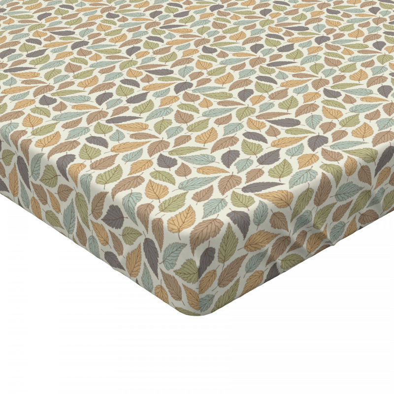 Microfiber Floral Fitted Sheet, Queen Fitted Sheet, Leaves Floral