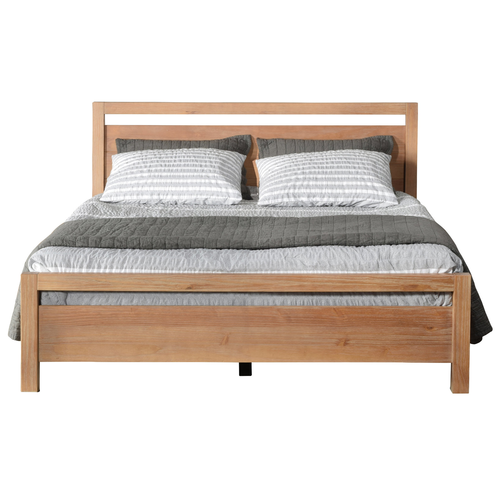 Loft Solid Wood Panel Bed, Acacia, Full