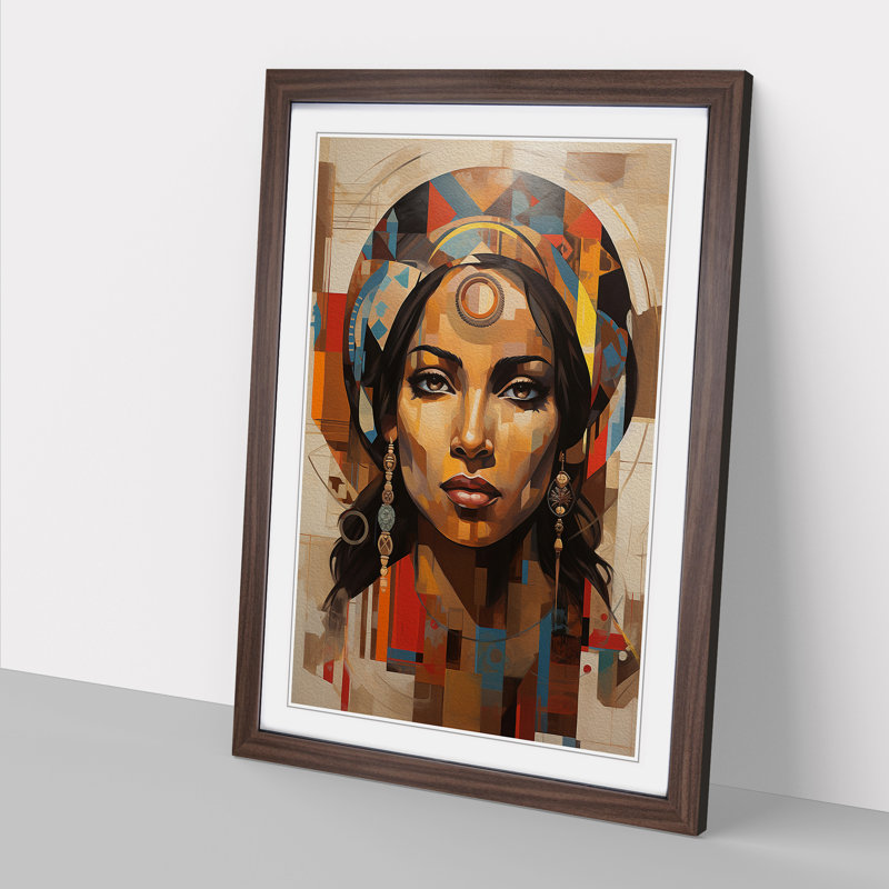 Indian Woman Dadaism - Framed Print, Walnut , 46cm H x 34cm W x 2cm D