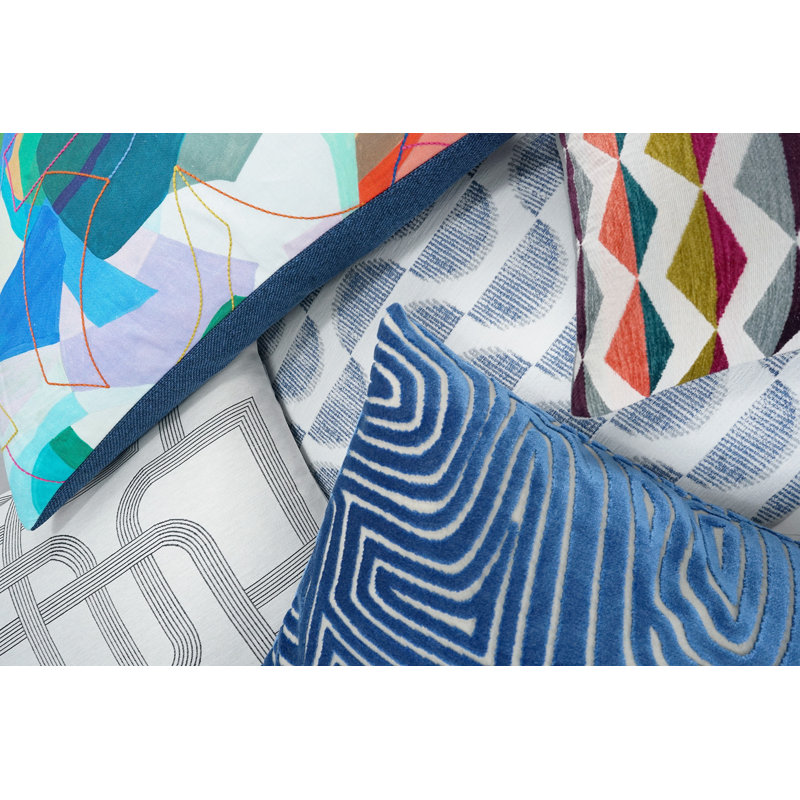 Vertigo Decorative Pillow, Blue, Square 22"