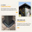 Pavillon de jardin 12 pi x 14 pi, matériaux, aluminium, acier galvanisé pour terrasse de patio 12 pi x 14 pi - construction en aluminium - gris