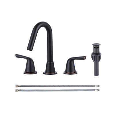 2-handle Bathroom Faucet with Drain Assembly
