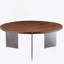 Table basse ronde en bois de noyer et pieds en métal noir-1601577091