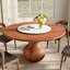 Ensemble de chaises de table de salle à manger rondes en bois massif de 5 pièces Otelia avec plateau tournant pour 4-725032901-725032903