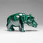 Genuine Polished Malachite Hippo Carving (303.5 Grams)