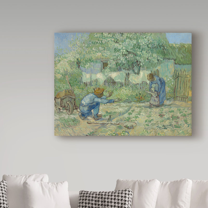 «First Steps After Millet» par Vincent Van Gogh, reproduction sur toile, H 24 po x l 32 po x P 2 po