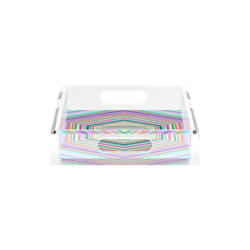 Hex Dylan Acrylic Rectangle Decorative Tray, 12.5"W x 7.75"D x 2"H