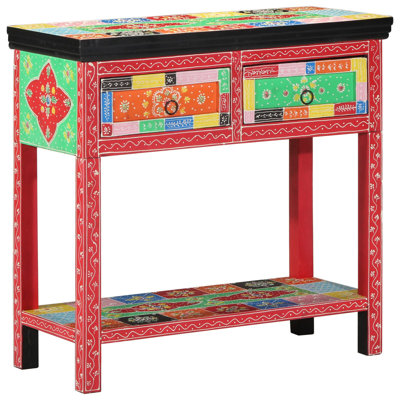 80 cm W Solid Wood Top Console Table