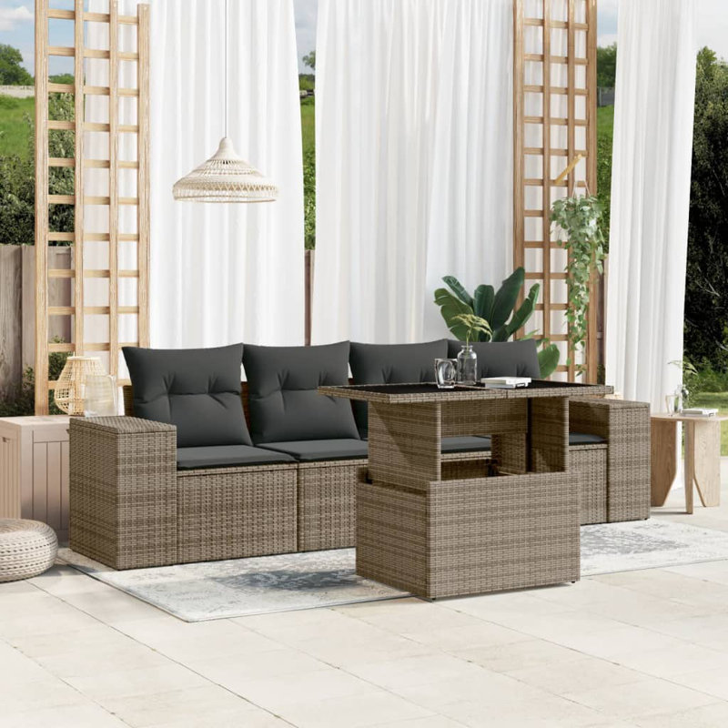 Ensemble de canapé de jardin en rotin PE Vidaxl