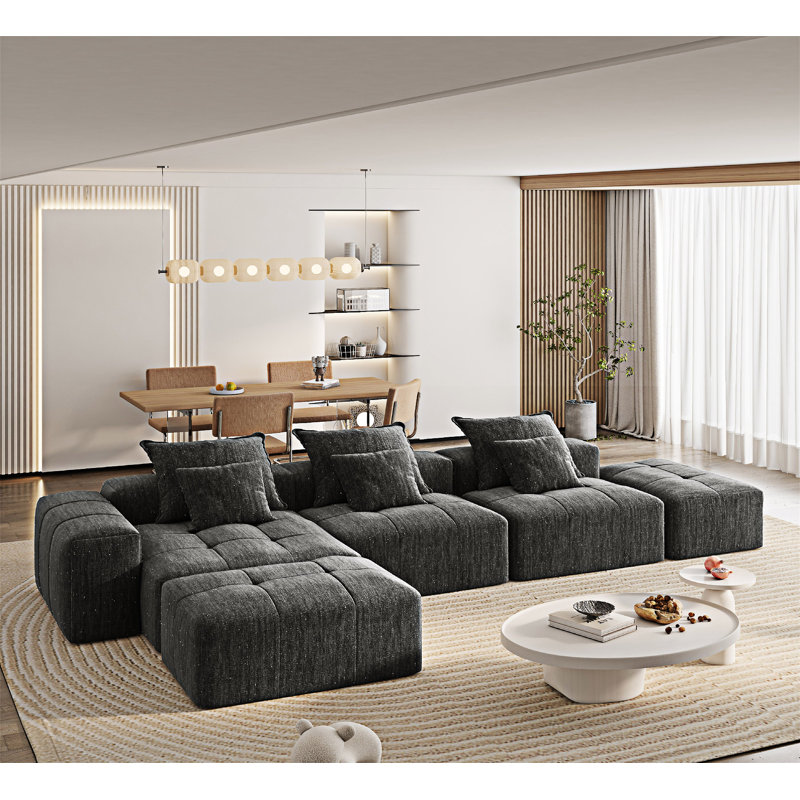 Canapé modulaire modulaire, Noir