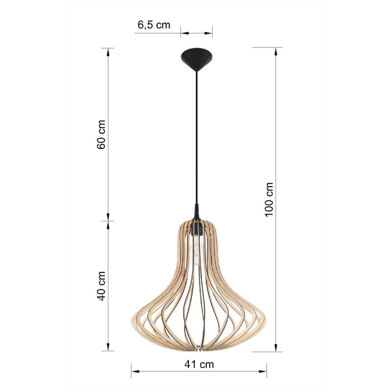 Denville 1 - Light Black/Brown Geometric Pendant
