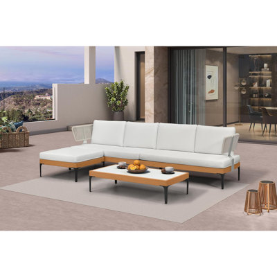 Canapé modulaire d'extérieur pour terrasse avec coussins résistants à la décoloration PURPLE LEAF