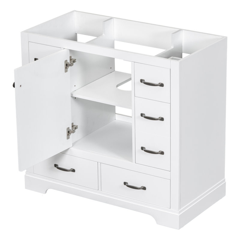 Meuble-lavabo de salle de bain sans lavabo, Blanc